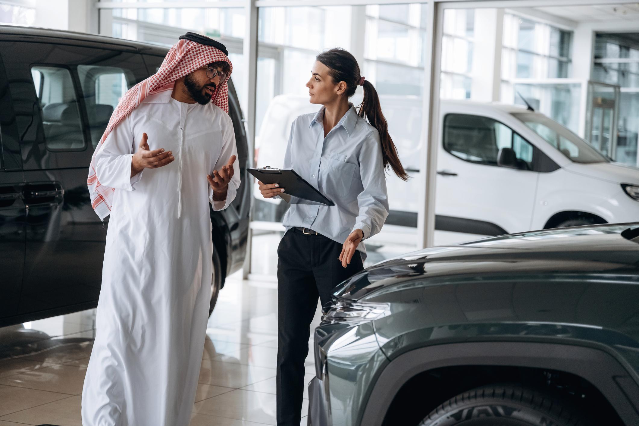sell my car Dubai customer consultation at AZ Cars showroom